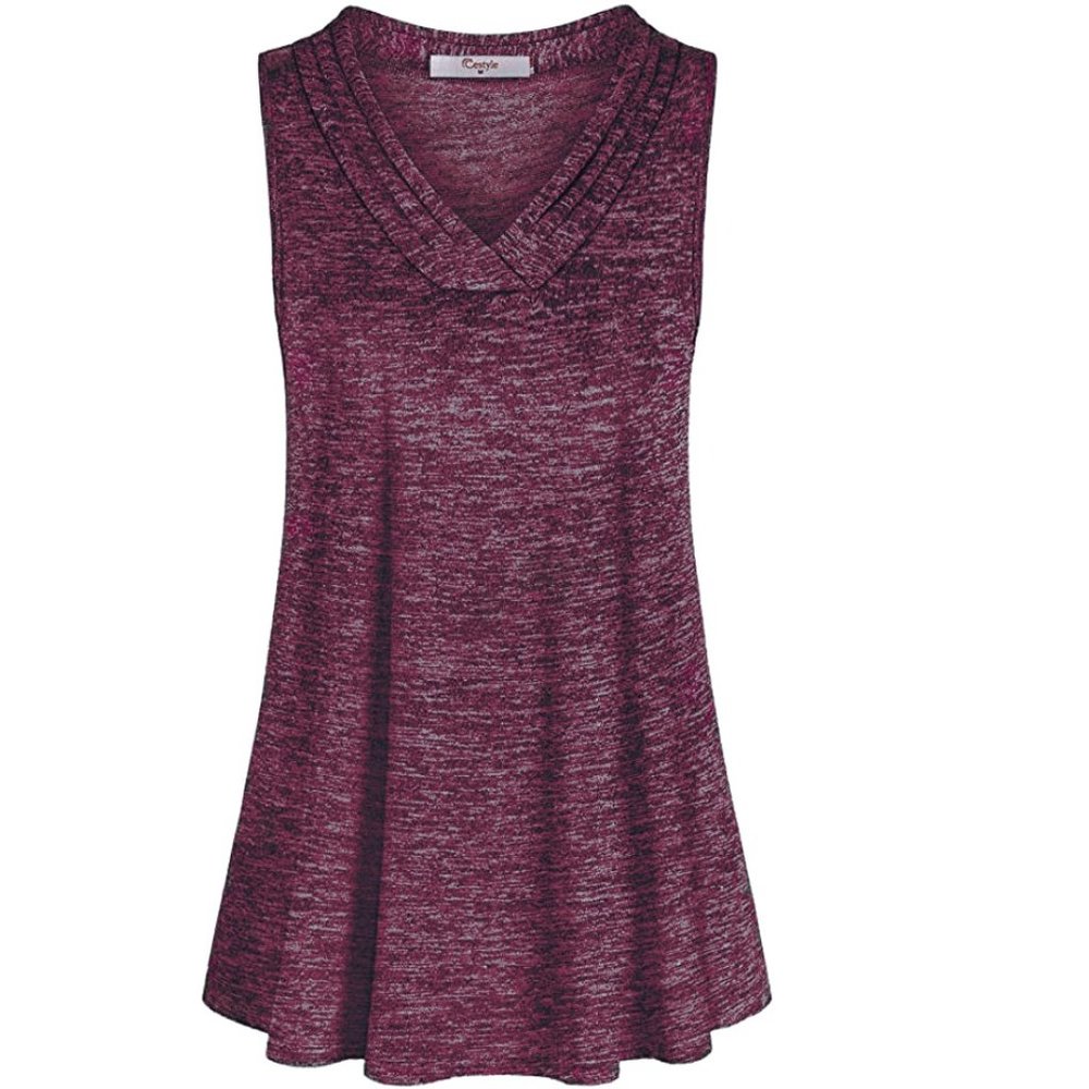 NWT Cestyle Women's Sleeveless V Neck Tank Tunic L